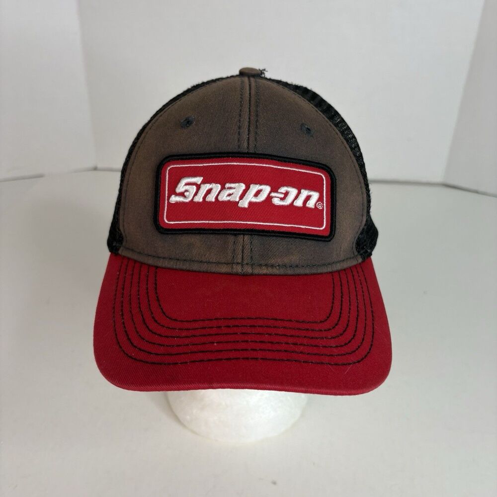 Snap On Snapback Trucker Hat, Red/ Grey/ Black, Mesh, Adjustable, Tools